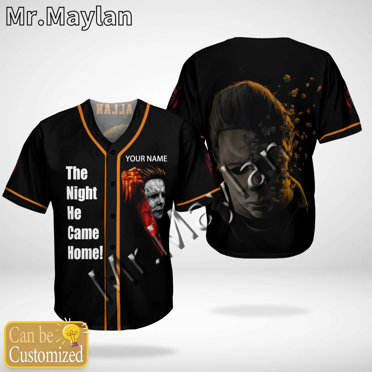 

Halloween Horror Charaters Custom Name Baseball Jersey Shirt Baseball Shirt 3D Printed Men's Shirt Casual Shirts hip hop Tops-44