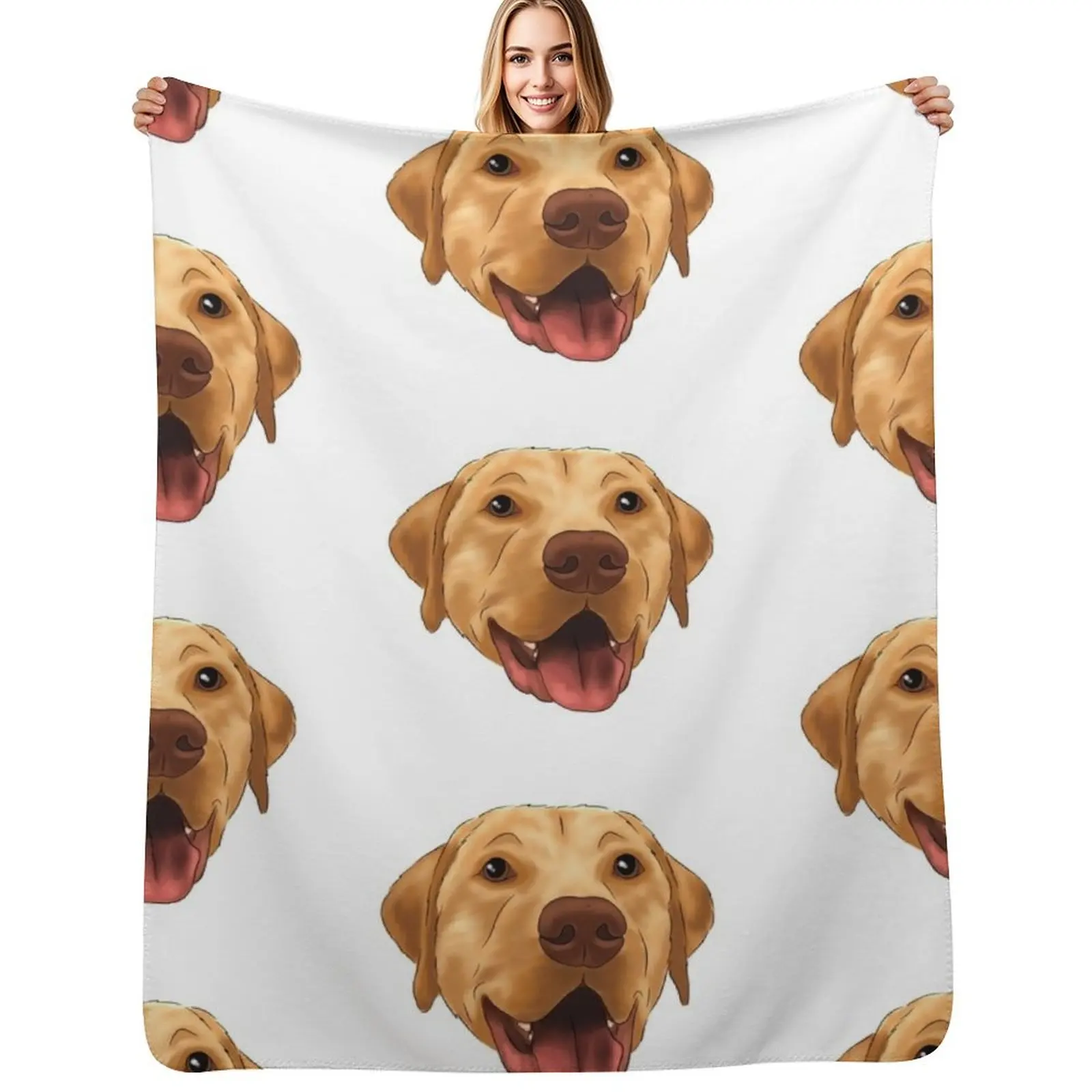 Yellow Lab Portrait Throw Blanket Furrys Furry cosplay anime Summer Beddings Kid'S Flannel Blankets