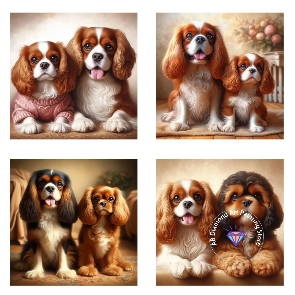 

New Cavalier King Charles Spaniel AB Diamond Painting Kit Square Round Diamond 5D DIY Mosaic Handmade Art Adult Gift Home Decor