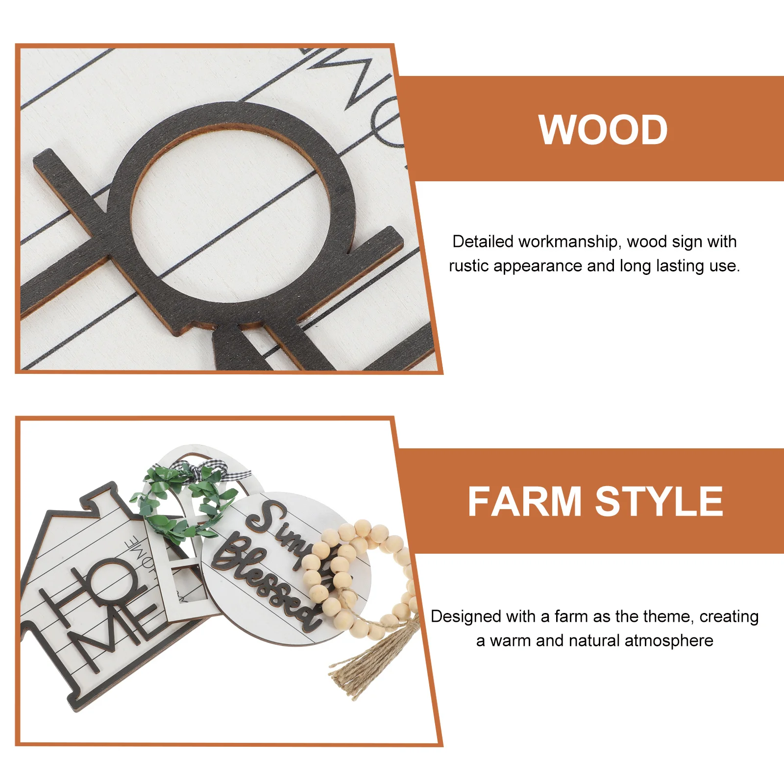 

1 Set Wooden Tiered Tray Decor Rustic Farmhouse Tabletop Sign For Kitchen Living Room Bedroom Decoration Wood Hanging Adornment