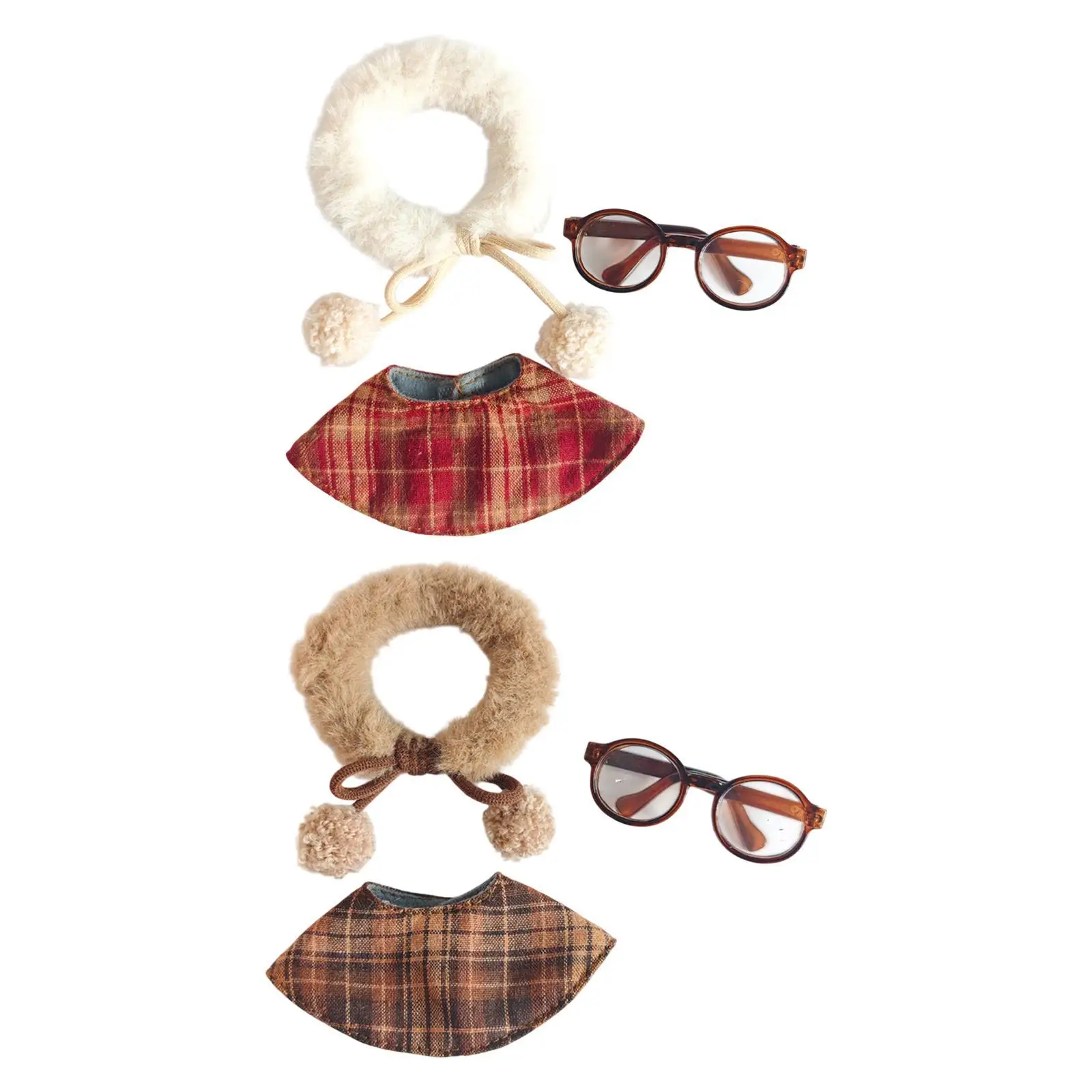 Vestiti per bambole Vestiti per bambole ripieni, vestito con scialle per bambole, occhiali con sciarpa scialle, vestire, crea le tue bambole per bambola da 6,69 pollici