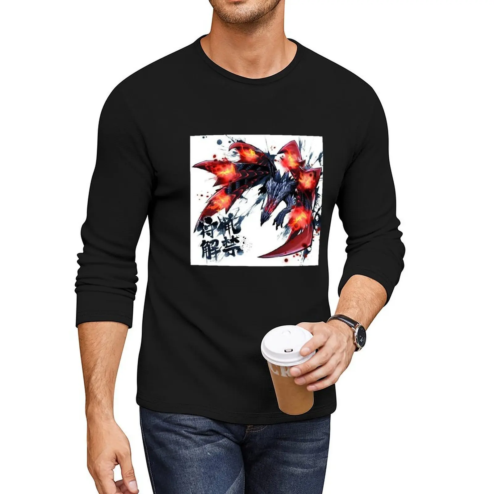 

Valstrax, Monster Hunter Long T-Shirt anime clothes quick-drying t-shirt graphic t shirt heavyweight t shirts Men's t shirts