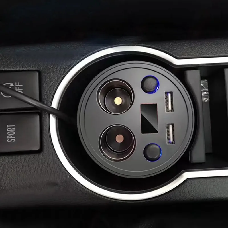 

Universal Car Cup Charger Dual Usb With Cable Car Charger Multi-Function Cigarette Lighter Car Mobile Phone Charger