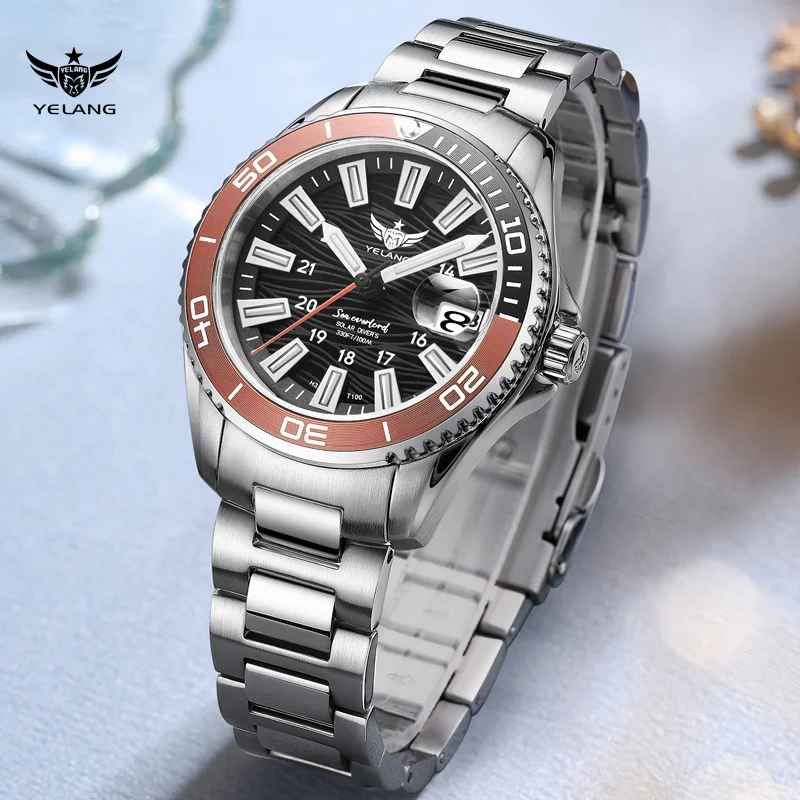 ساعة شمسية Yelang Eco-Drive للنساء ، V1214 اليابان ، V1214 ، عدسة الياقوت ، مكبر التاريخ ، مضيء ، موضة غير رسمية ، 36