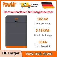 PowMr 102V 5KW High Voltage Energy Storage Battery 10/15/20/25KWH Stackable Lithium Iron Phosphate Battery 512V 5S Power Supply