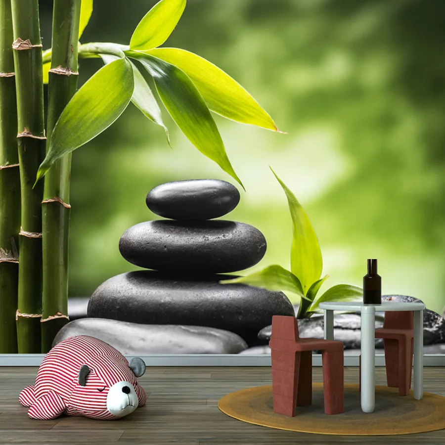 Custom Peel and Stick Wallpaper for Living Room Bedroom Wall Art Paper Home Decor Panel Bamboo Stone Renovation Mural Covering