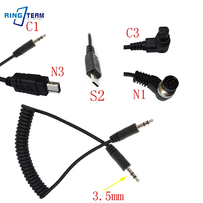 

3.5mm Remote Shutter Release Cable Connecting Cord C1 C3 N1 N3 S2 For Canon Nikon Sony Pentax