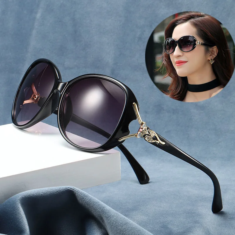 

Hot Selling Metallic diamond-encrusted Sunglasses Women Premium Sunshade Polarizing UV Protection Sun Glasses T135