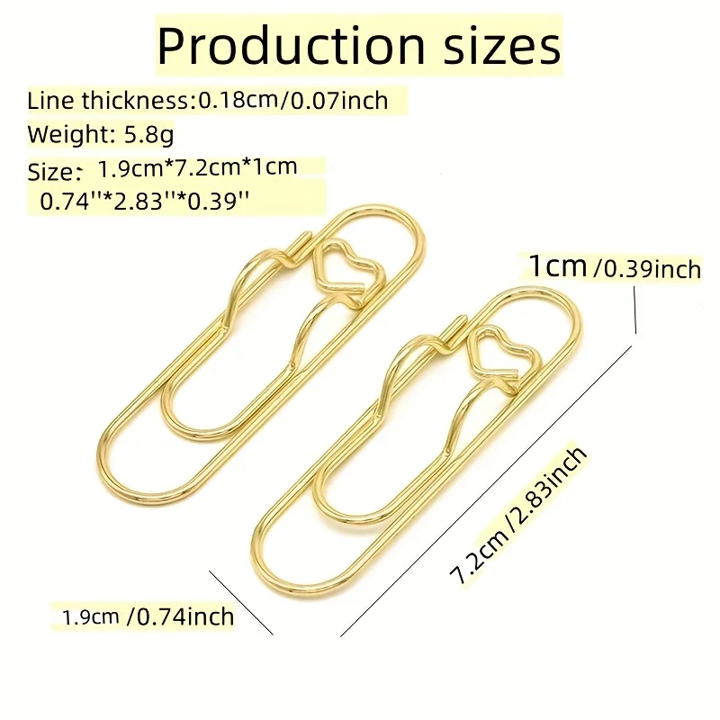 10/6pcs Cute Pen Clip Bookmarks - Fun Shaped Paper Clips for School Supplies, Pencil Case & Planner Accessories ( Heart-Shaped)