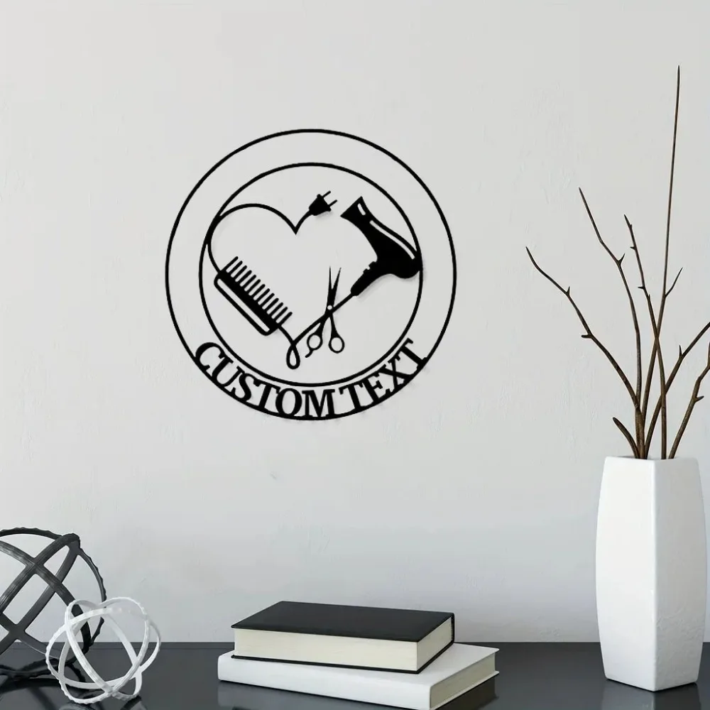 

Custom Personalized Metal Sign for Hair Salons Tailorable Wall Hanging with English Text Customization Ideal as a Gift