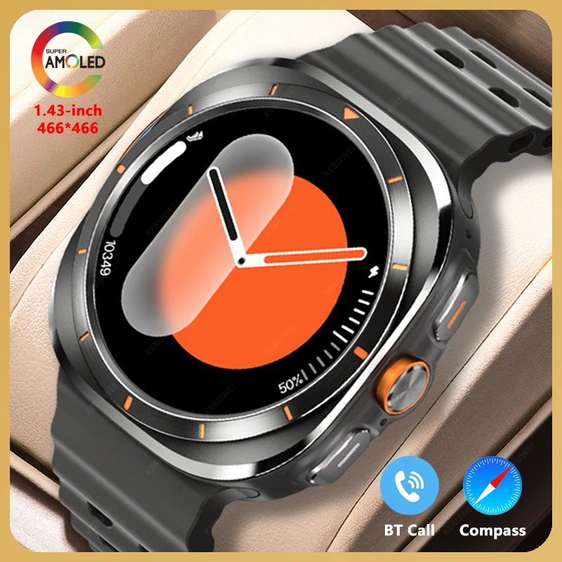 1.43-inch AMOLED Smart Watch Compass Bluetooth Call SOS Weather Games Navigation Fitness Monitor Long Battery Life Smartwatch