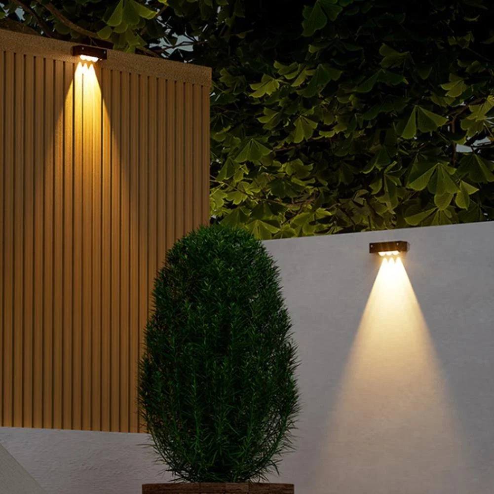 4PCS Outdoor Solar Wall Light Waterproof Warm White LED For Garden Yard Pathway Porch Corridor Home Exterior Lighting