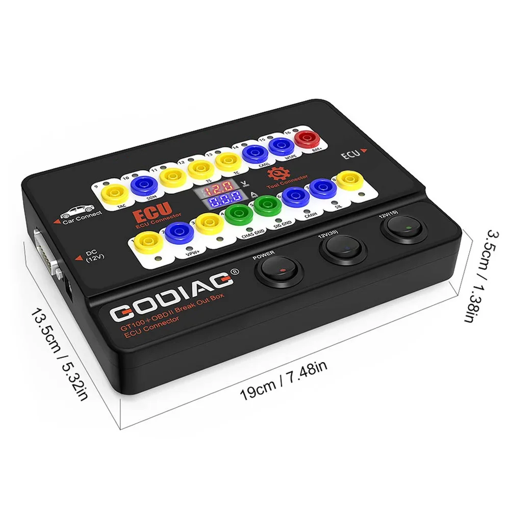 GODIAG GT100 Pro Obd2 صندوق القطع 16PIN ECU مقاعد البدلاء موصل العرض الحالي الإلكتروني بروتوكول CANBUS ل Xhorse VVDI Autel
