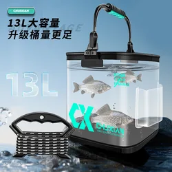 New Type of Live Fish Bucket, Transparent and Foldable Handheld Wild Fishing Protective Gear, Outdoor Fishing Tackle Boxes