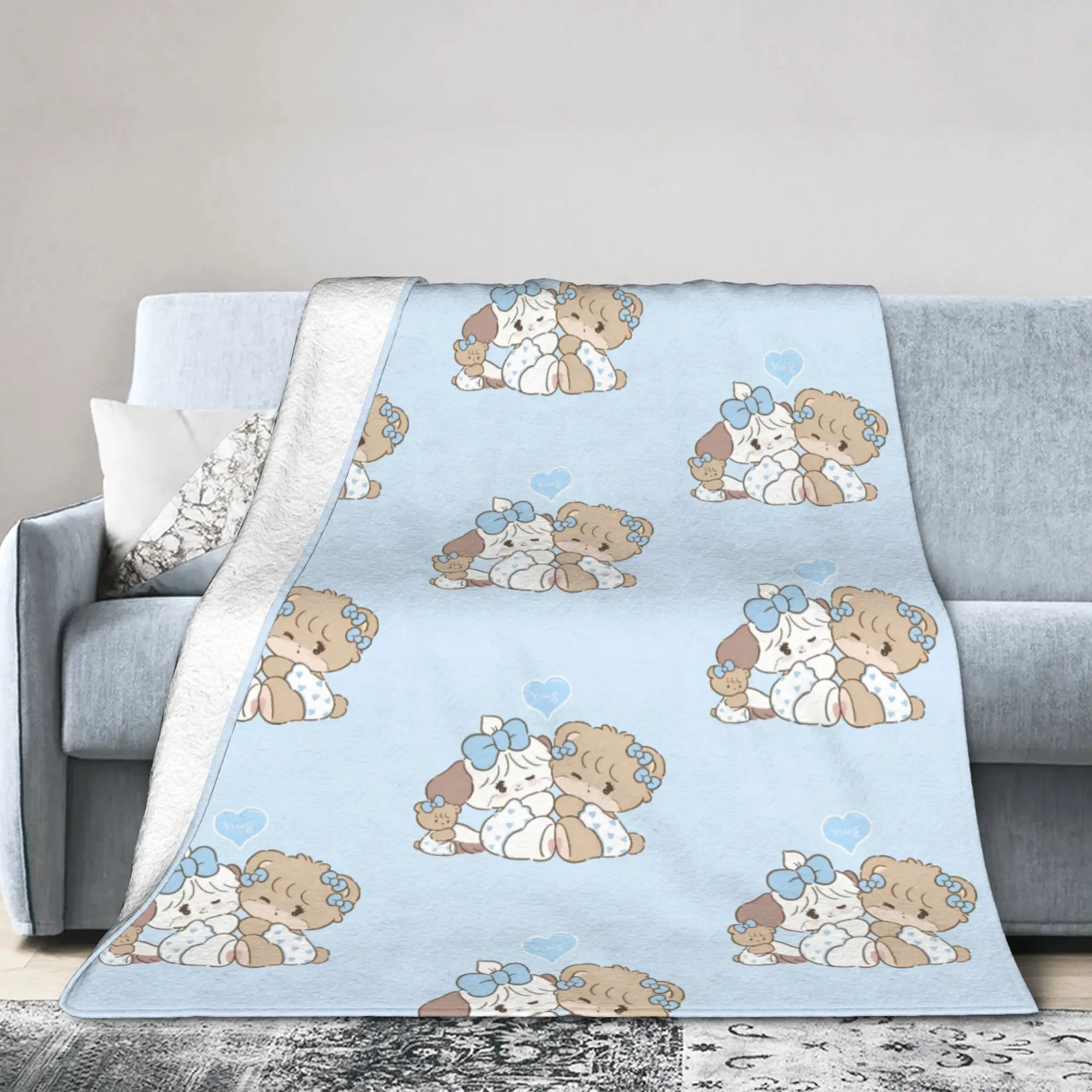 Mikkos Souffle and Latte Knitted Blanket Fuzzy Throw Blankets Bedding Couch Portable Lightweight Bedsprea,