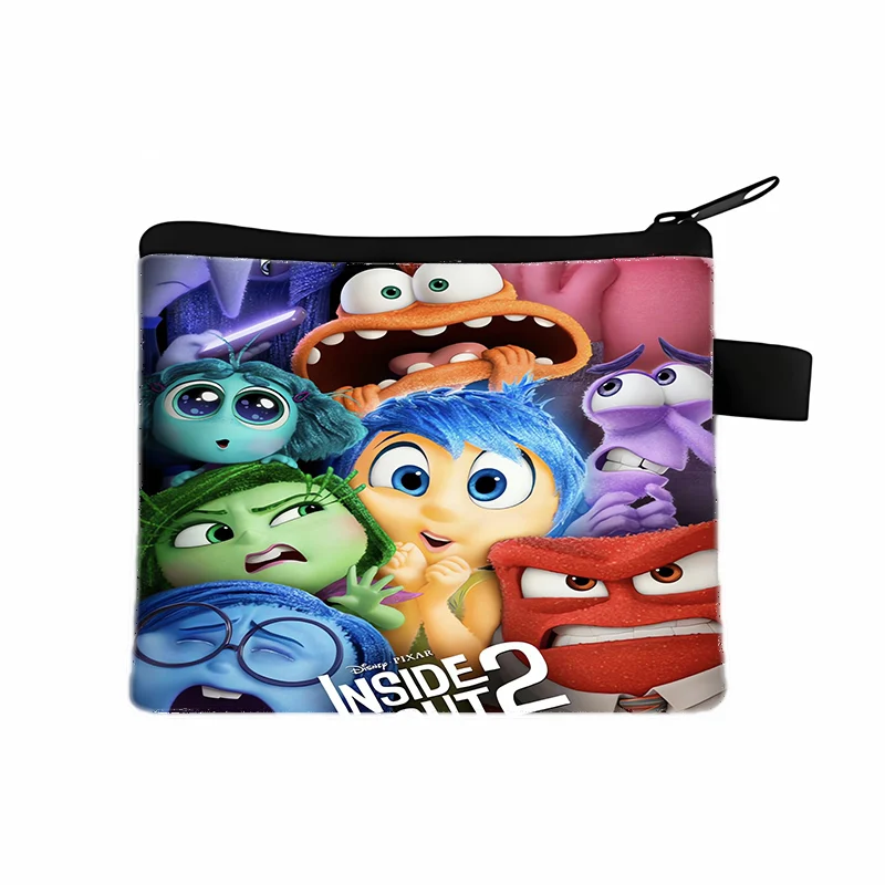 Disney Inside Out 2 Coin Purse Cute Gift Bag Children Kawaii Wallet Anime Cat Purse Zipper Mini StorageBag Birthday Gift New Hot