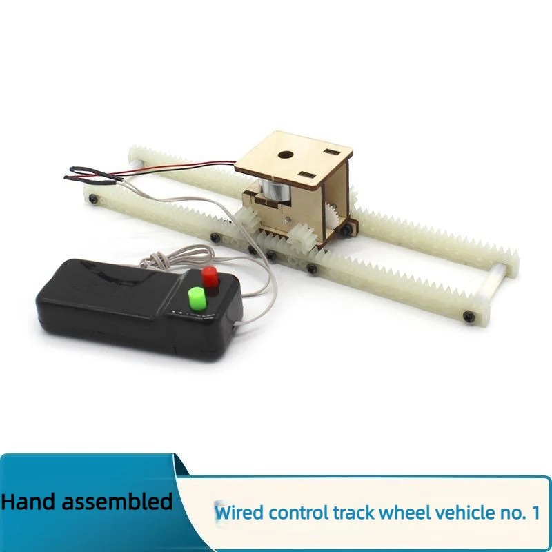 No.1 Wire Controlled Track Wheel, DIY Hand Assembled Remote Control Toy for Primary & Secondary Students, Tech Science