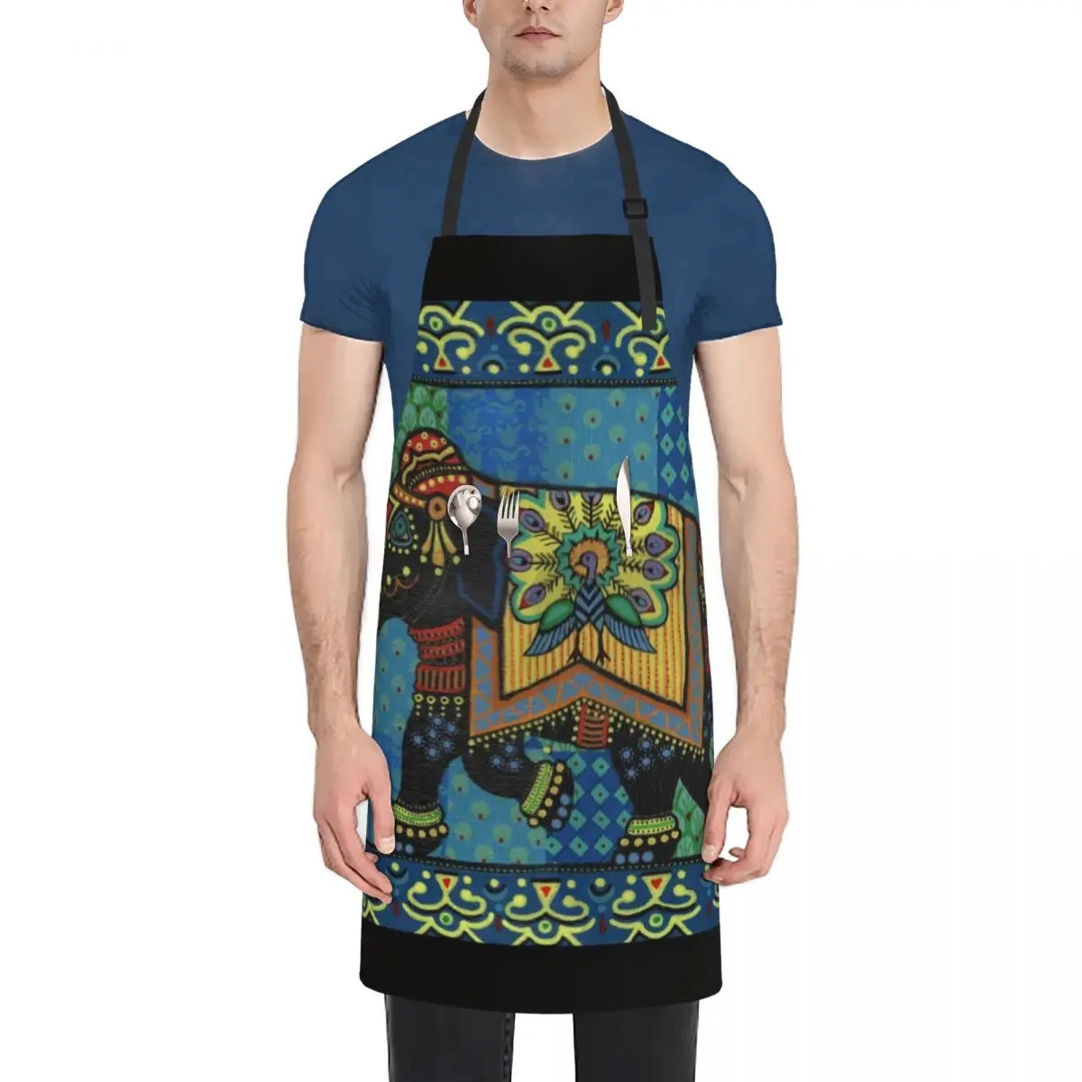 

Painted Elephant Apron kitchen jacket woman men Apron