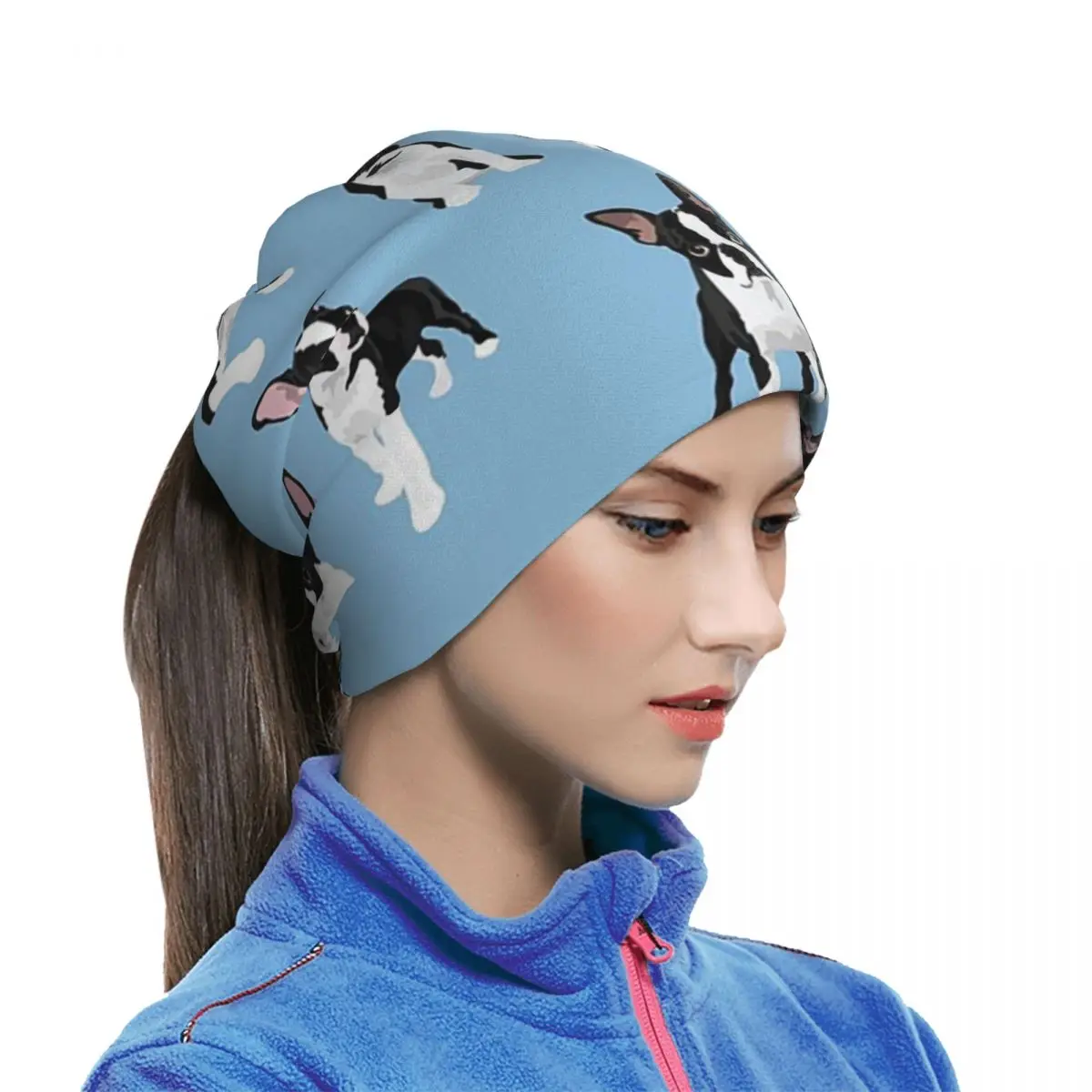 Boston Terrier Cute Dog Bandana Neck Cover Printed Magic Scarf Hiking Fishing Balaclava For Men Women Adult Winter