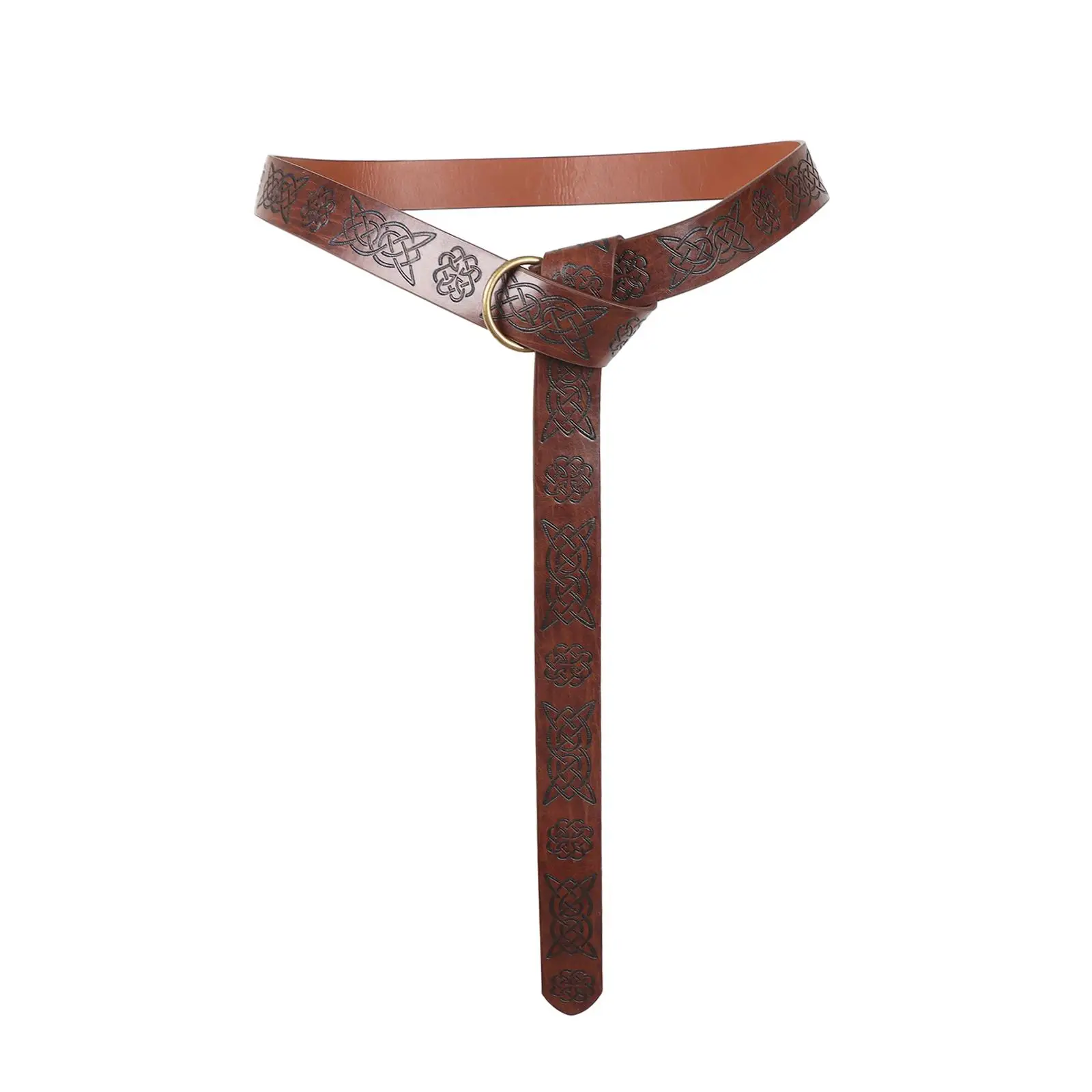 5 cinto clássico de couro PU de cavaleiro medieval para festas temáticas de carnaval de festival marrom sem bolsa