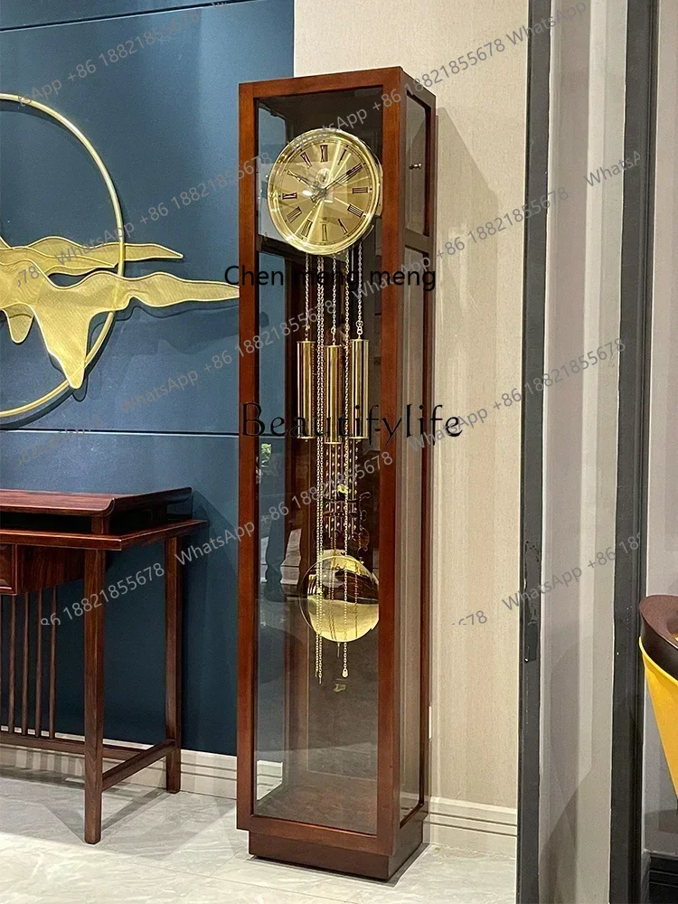 cn8350 LHY German Hermle New Chinese Retro the Grandfather Clock Living Room Villa Clock Mechanical Large Pendulum ClockCss 8617