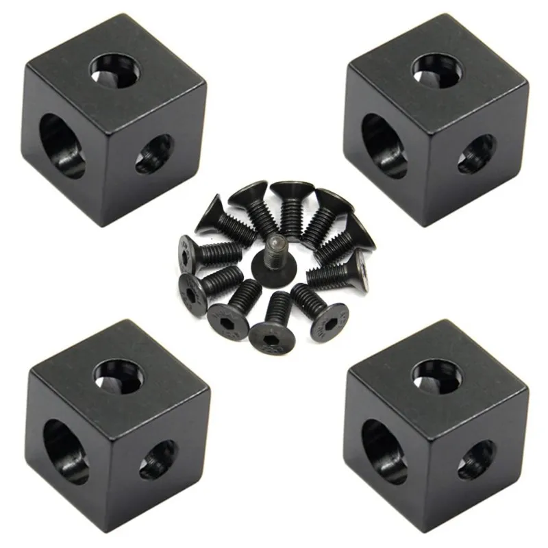 4pcs 2020 Aluminum Profile 90° Three Way Cube Corner Connector, Block Angle Bracket for 3D Printer Frame