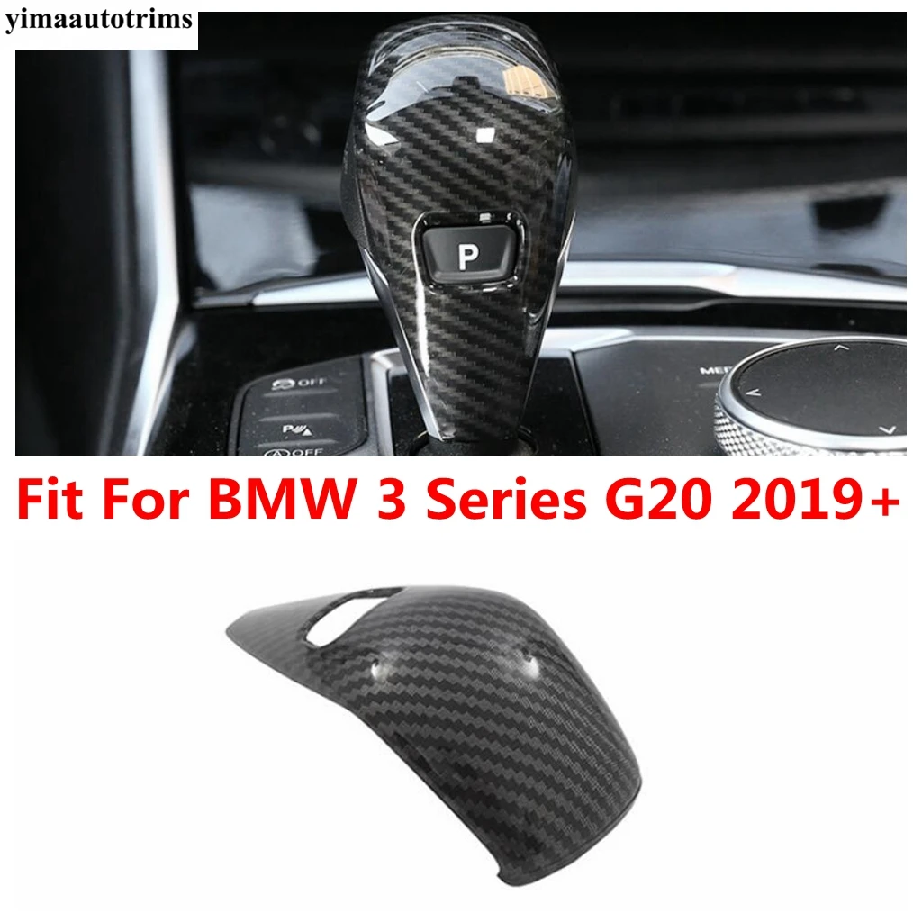 

Car Gear Shift Handle Head Knob Decoration Cover Trim Carbon Fiber Style Accessories Interior For BMW 3 Series G20 2019 - 2024