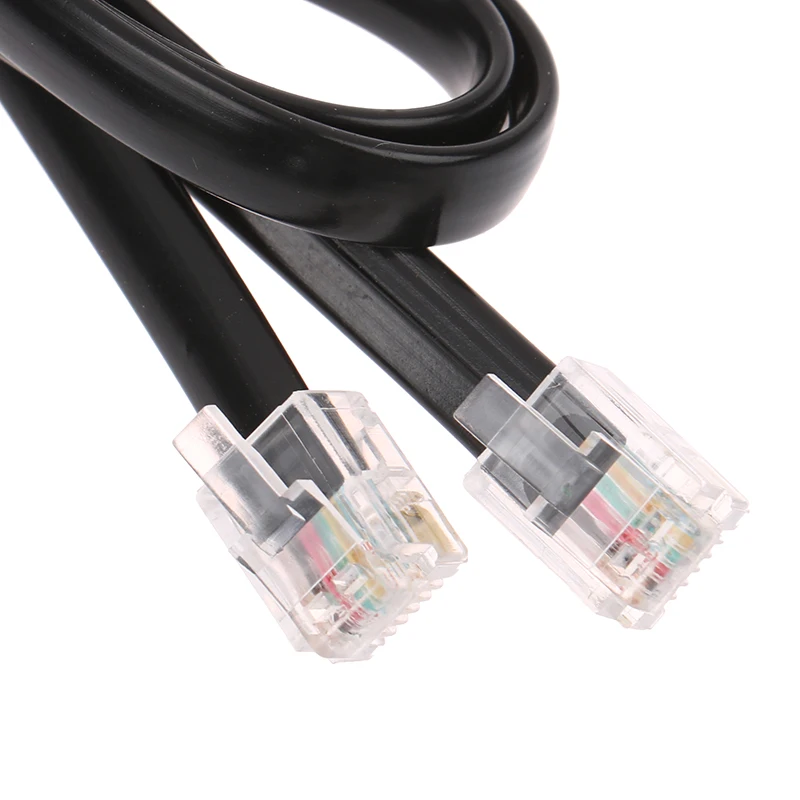 Kabel Data Modular, kabel ekstensi Pinout telepon, kabel Data pria KE pria 0.5/1/2/3/5Meter RJ12 6P6C