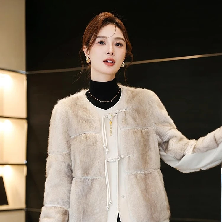 معطف فرو المنك الحقيقي من AYUNSUE ملابس حريمي معاطف فرو حقيقي فاخرة امرأة جديدة في ملابس خارجية سترة شتوية دافئة 2025 شوبانا Жenca #1