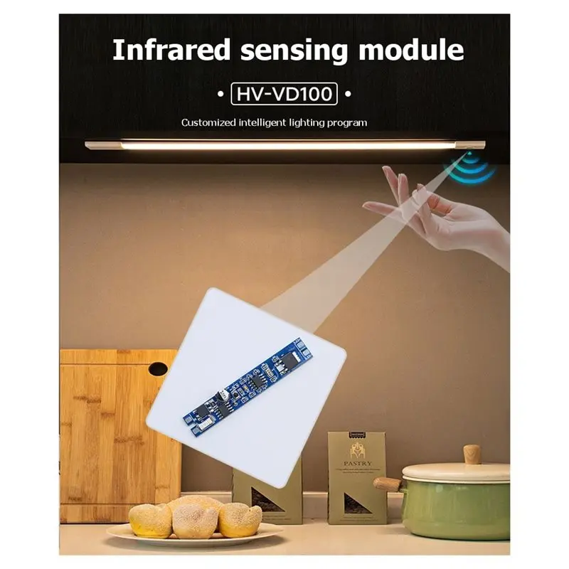 ABLN-HV-VD100-A3 AC110V-220V LED Dimmer Switch Instant Brightness+ Dimming Function Infrared Hand Sensor Module 1A For Cabinets