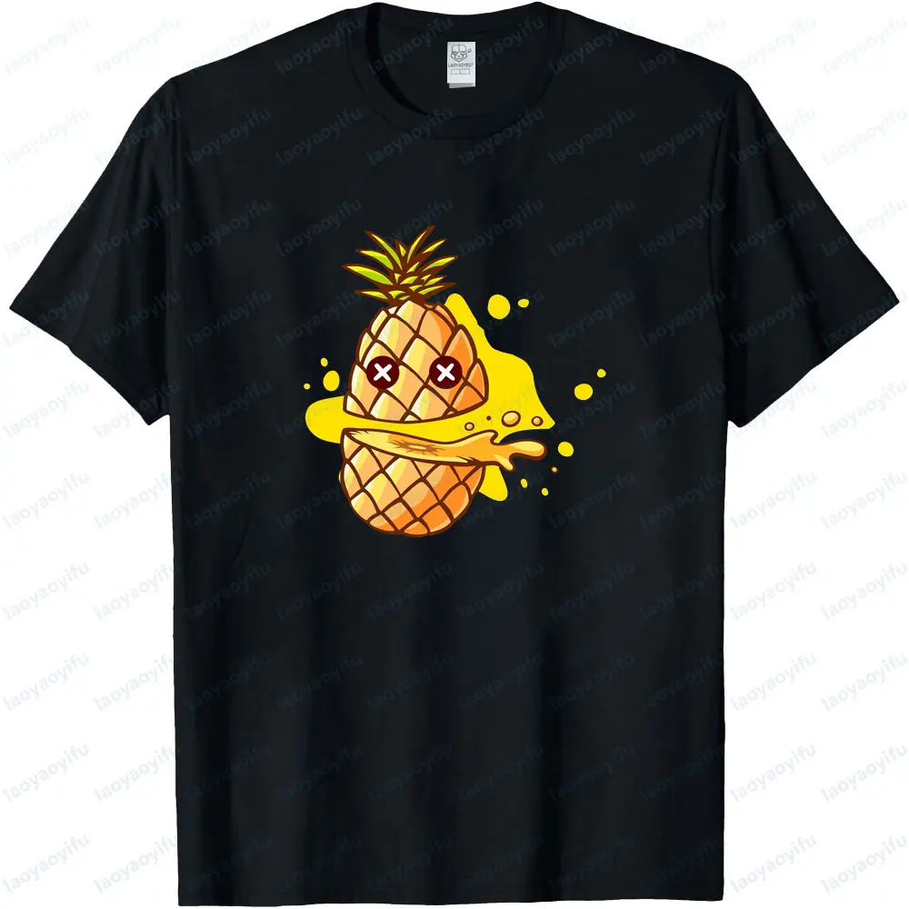 Pineapple Shirt Tropical Fruit TShirt Creative Design The Cut Open Pineapple Tee Hip Hop Style Mens Streetwear Men Cotton Tops