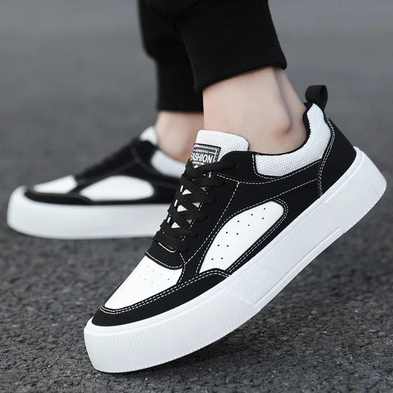 

2025 New Spring sneakers, low-top thick-soled casual shoes, Korean-style high-street versatile plus-size men's shoes