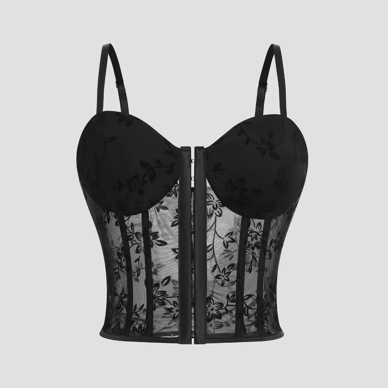 

Сексуальное кружевное нижнее белье, майка с цветочным принтом, укороченный бюстгальтер без косточек с рыбьей косточкой