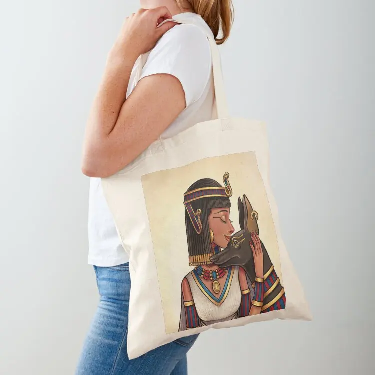 

Ancient Egypt Queen with a Dog Representing Anubis - Kemet's Anubis Tote Bag shopping bag shopping bag logo
