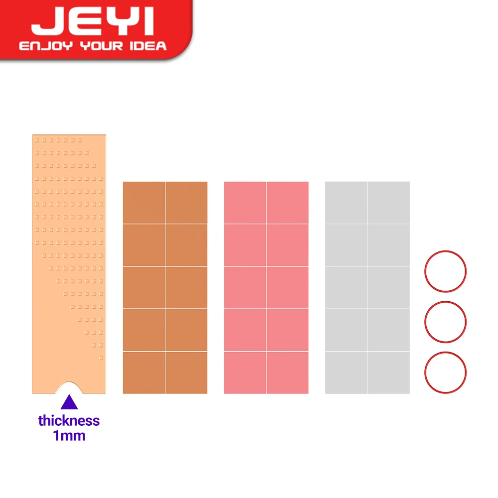 JEYI Koper M.2 2280 NVMe Koellichaam met Nano Thermische Pads, Zuiver Koper SSD Koeler Solid State Disk Radiator voor Laptop Desktop