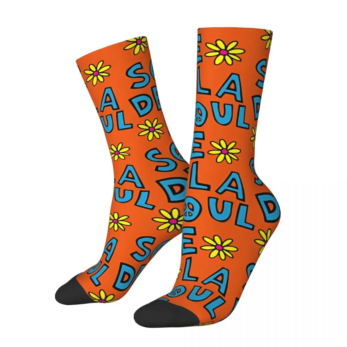 It's A Daisy Age Funny Men's Socks Retro Graffiti Style Art Street Style Novelty Crew Sock Gift Pattern Printed