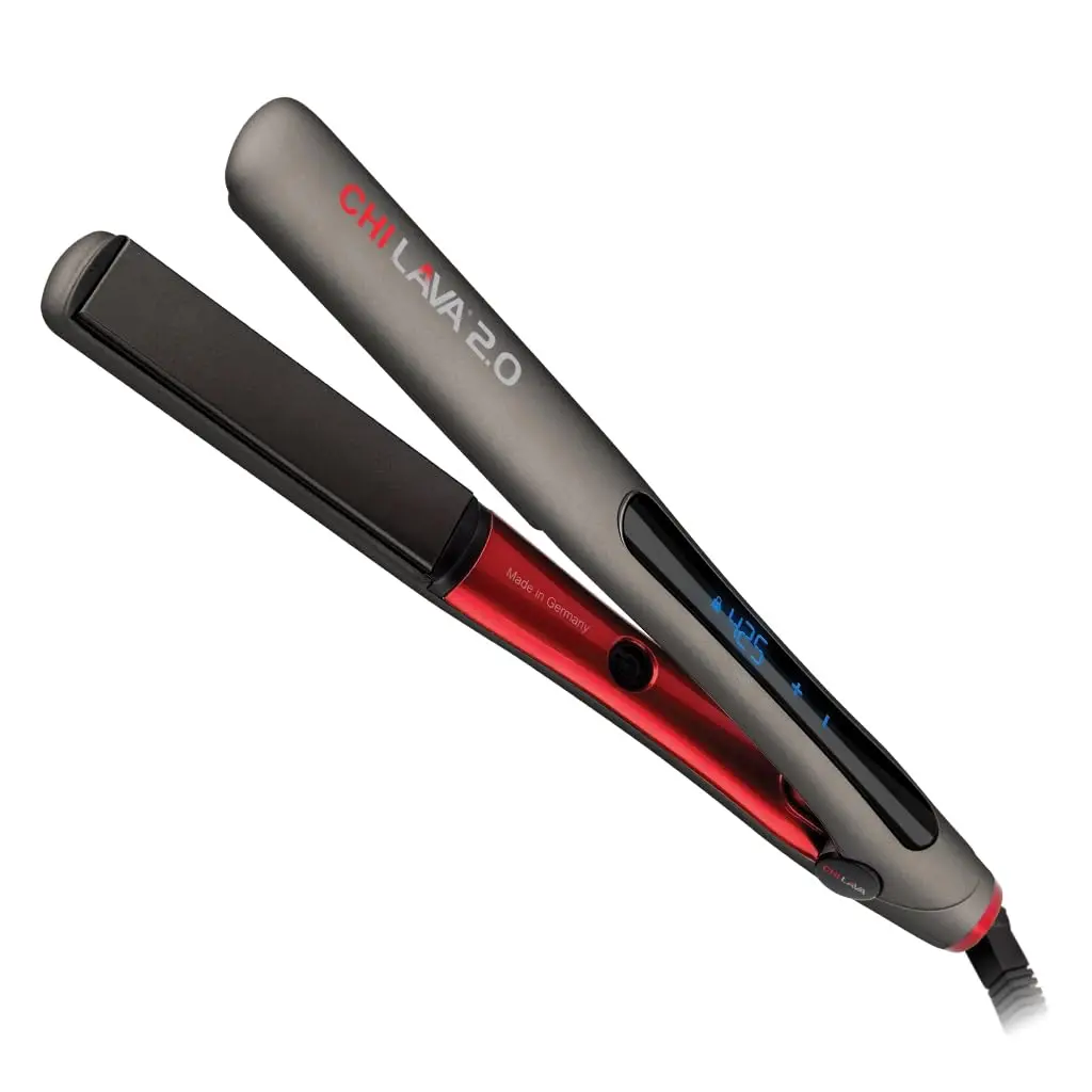 1" Flat Iron Hair Straightener with Volcanic Lava & Ceramic Plates, Adjustable Temp, 11ft Cord, Professional Styling Tool