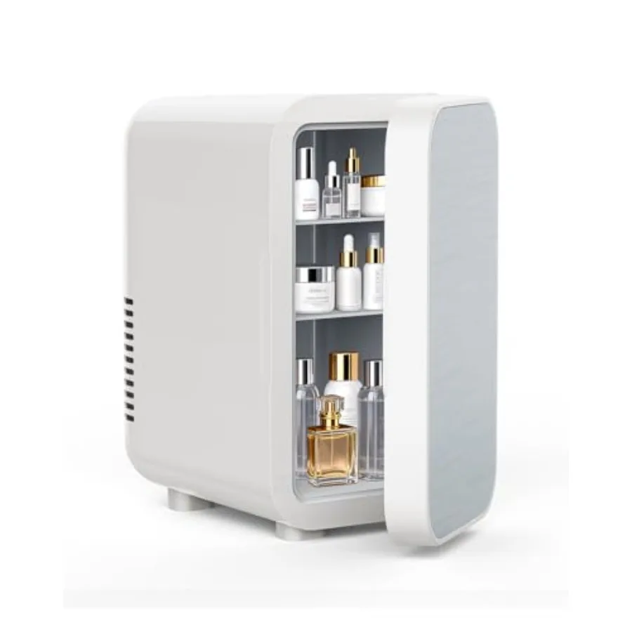 

Skincare Fridge with Glass Panel, 6L Mini Fridge for Home/Car, AC/DC Portable Thermoelectric Cooler and Warmer, Makeup Mini Com