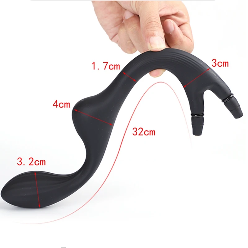 Huge Inflatable Anal Plug Prostate Massager Large Dildo Vagina Anus Dilator Butt Beads With Metal Ball Sex Toy For Men Women Gay