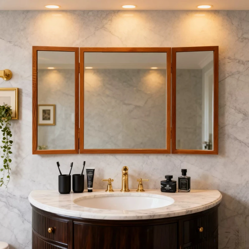 Bathroom Vintage Mirror Modern Aesthetic Girls Makeup Korean Style Mirror Luxury Vanity Spiegel Wand Living Room Decorations