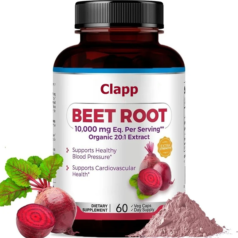 Beetroot Blood Pressure Support 20:1 Extract, 60 Vegan Capsules, Heart Health - Non GMO