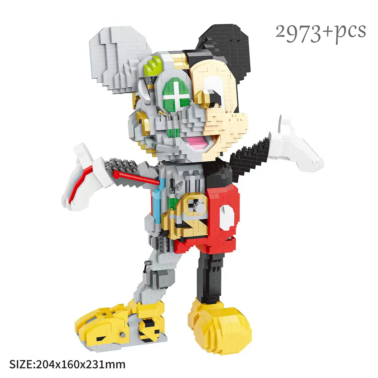 Nova Disney série Mickey Minnie Donald Duck modelo blocos de construção de micro partículas montados brinquedos de decoração de presente infantil