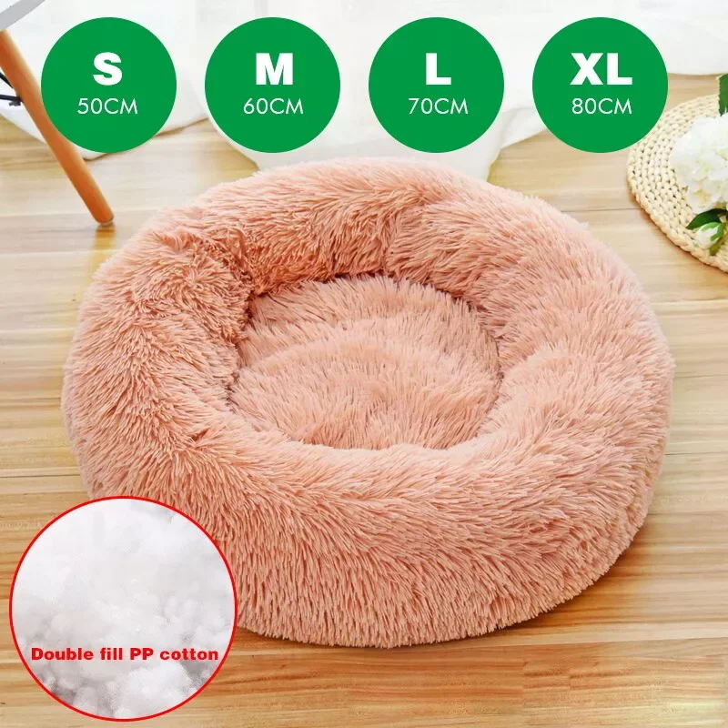 [UK Stock] S-XL Pet Cushion Pet Bed Plush Pet Nest Winter Cat Dog Nest Warm Detachable Washable Round Cat Bed Dog House