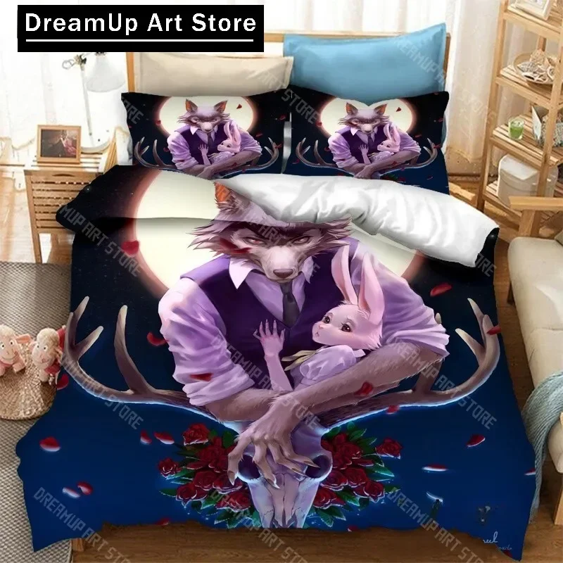 2026 Anime BEASTARS 3D Print Bedding Set Duvet Covers Pillowcases 23 Piece Comforter Bedding Sets Bedclothes Bed Linen Home Text
