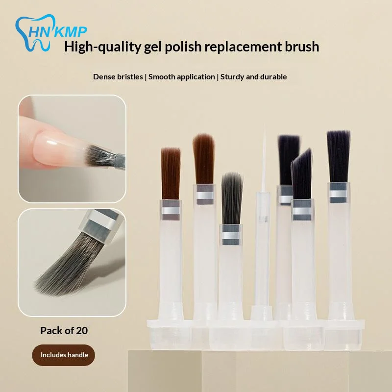 20Pcs/Box Professional Nail Art Brush Set With Detachable Wooden Grip-Multi-Functional Nail Polish Brushes,Nail Art Tools