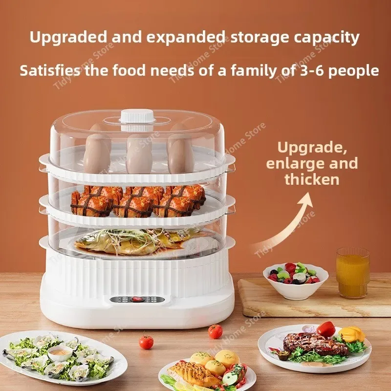 وعاء بخار منزلي متكامل متعدد الوظائف، مكواة بخار متعددة الطبقات ذات سعة كبيرة ثلاث طبقات، صندوق باخرة كهربائي #2