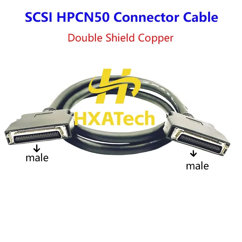 

HXATech -Лучший соединительный кабель SCSI HPCN50P «папа-папа» HPCN50P 50-контактный двухслойный кабель для передачи данных с шрапнелью типа CN50
