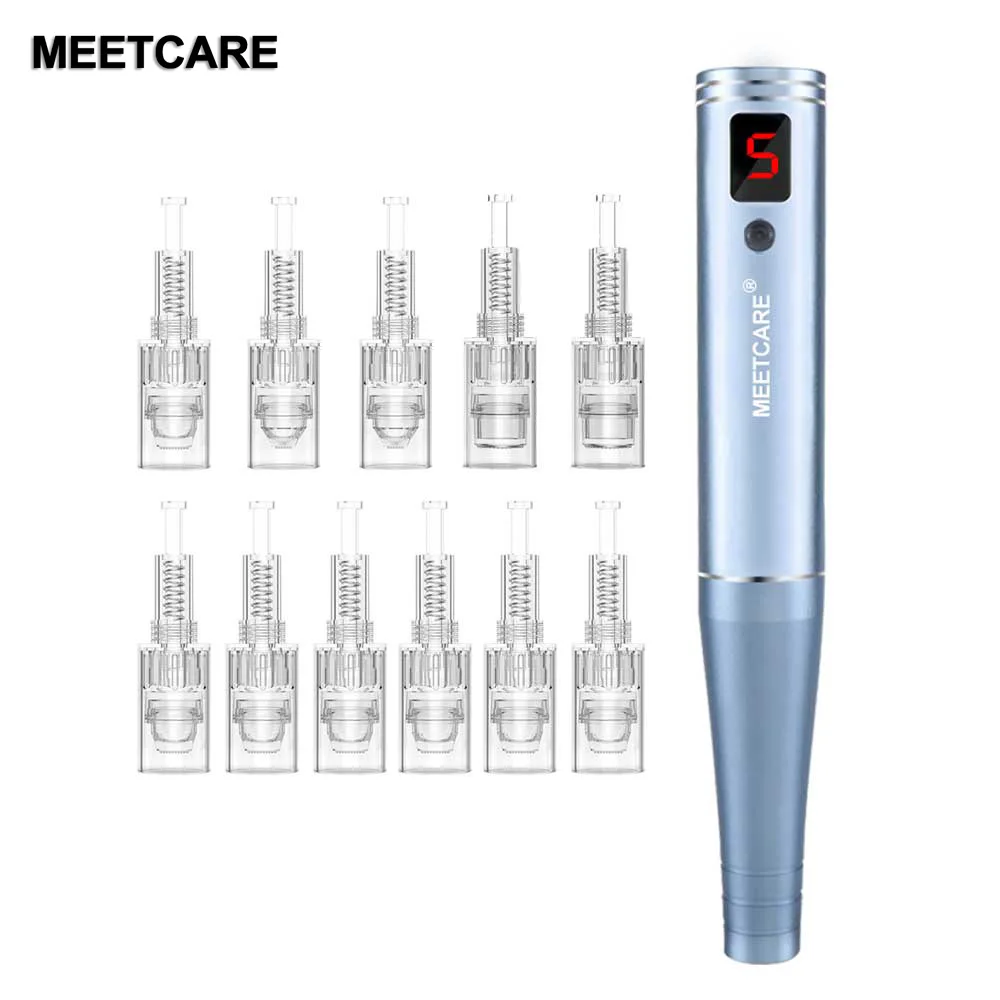 Dermapen Inalámbrico con Microagujas de 0.2MM, Microneedling para la Piel con Múltiples Tamaños de Agujas, Nano Circular 3D
