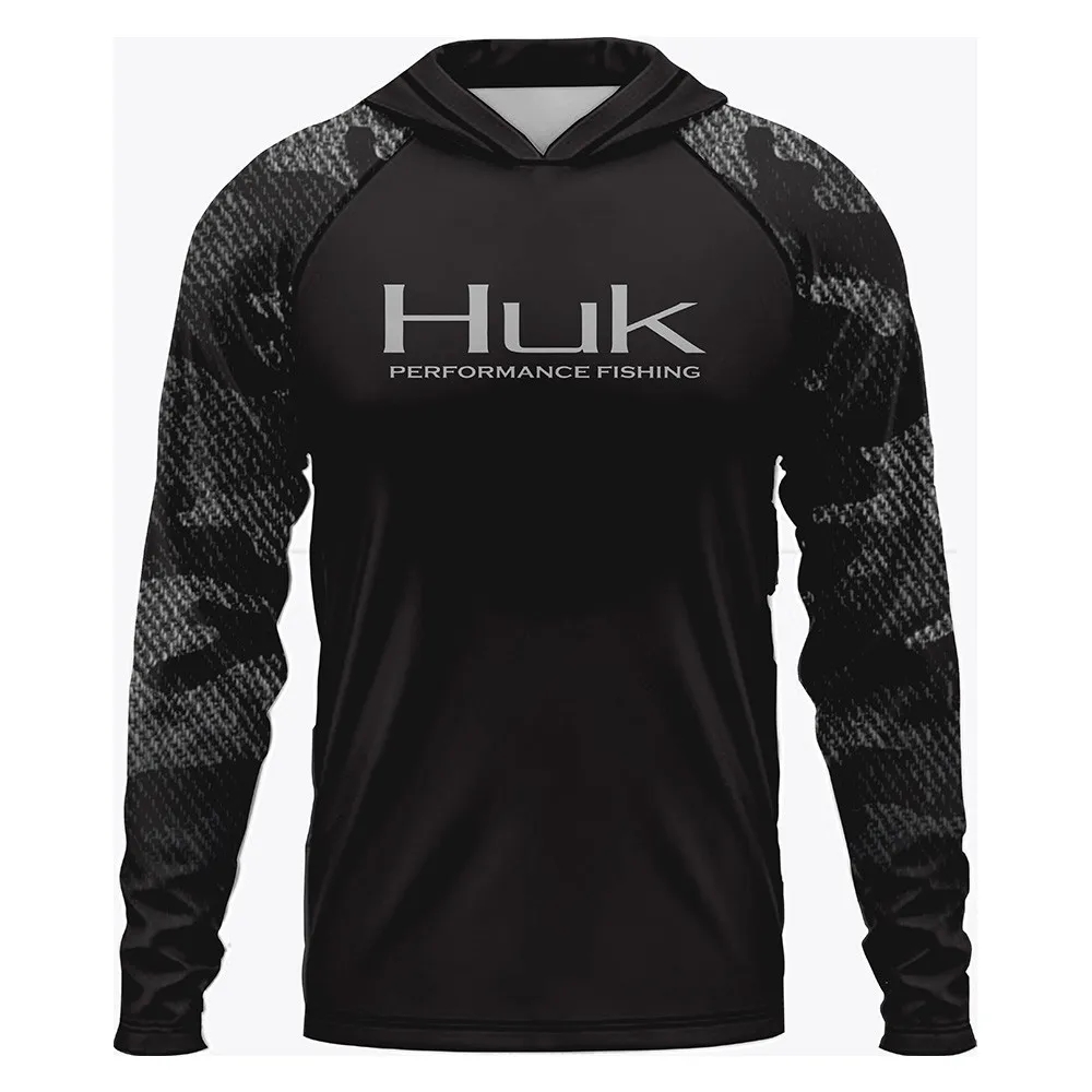 

Мужская рубашка для рыбалки Huk с длинным рукавом, трикотаж с капюшоном и принтом, летняя защита от солнца, Camisa Pesca, рубашки для рыбалки на открытом воздухе ﻿