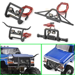 LED 1 Set 3D Printing Front Bumper Square Spotlight for 1/18 RC Crawler TRX4M Chevrolet K10 Bronco F150